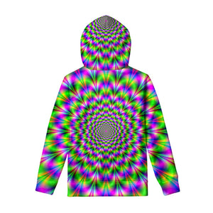 Neon Psychedelic Optical Illusion Pullover Hoodie