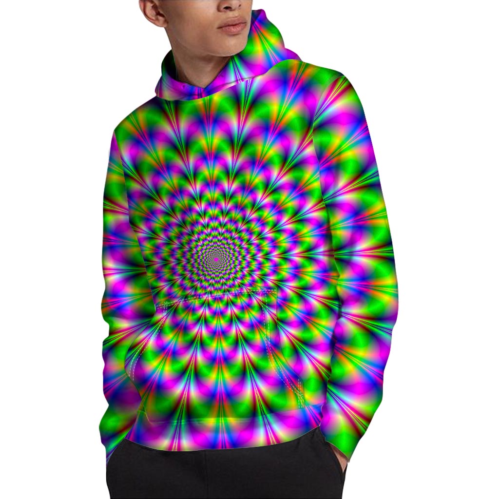 Neon Psychedelic Optical Illusion Pullover Hoodie