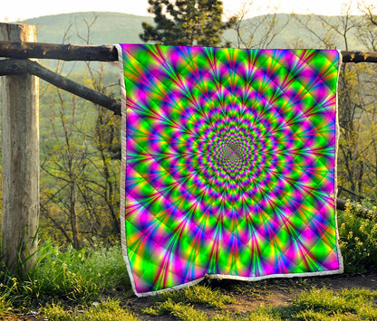 Neon Psychedelic Optical Illusion Quilt