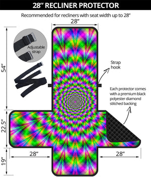 Neon Psychedelic Optical Illusion Recliner Protector