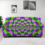 Neon Psychedelic Optical Illusion Sofa Cover