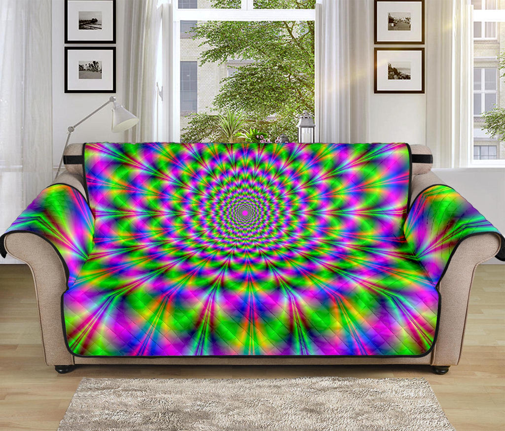 Neon Psychedelic Optical Illusion Sofa Protector