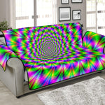 Neon Psychedelic Optical Illusion Sofa Protector