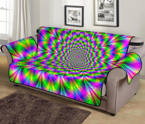 Neon Psychedelic Optical Illusion Sofa Protector