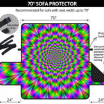 Neon Psychedelic Optical Illusion Sofa Protector