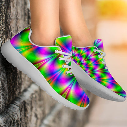 Neon Psychedelic Optical Illusion Sport Shoes GearFrost