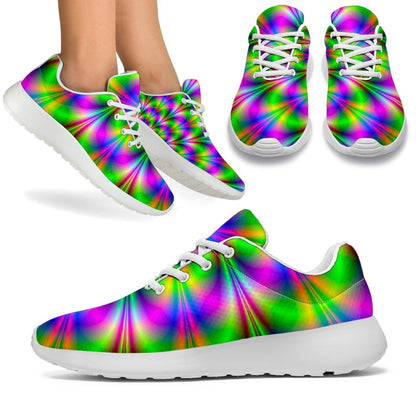 Neon Psychedelic Optical Illusion Sport Shoes GearFrost
