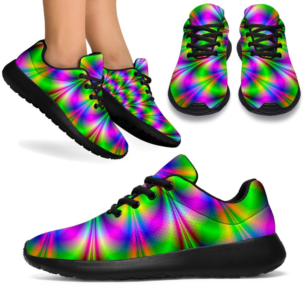 Neon Psychedelic Optical Illusion Sport Shoes GearFrost