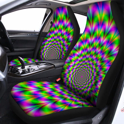 Neon Psychedelic Optical Illusion Universal Fit Car Seat Covers