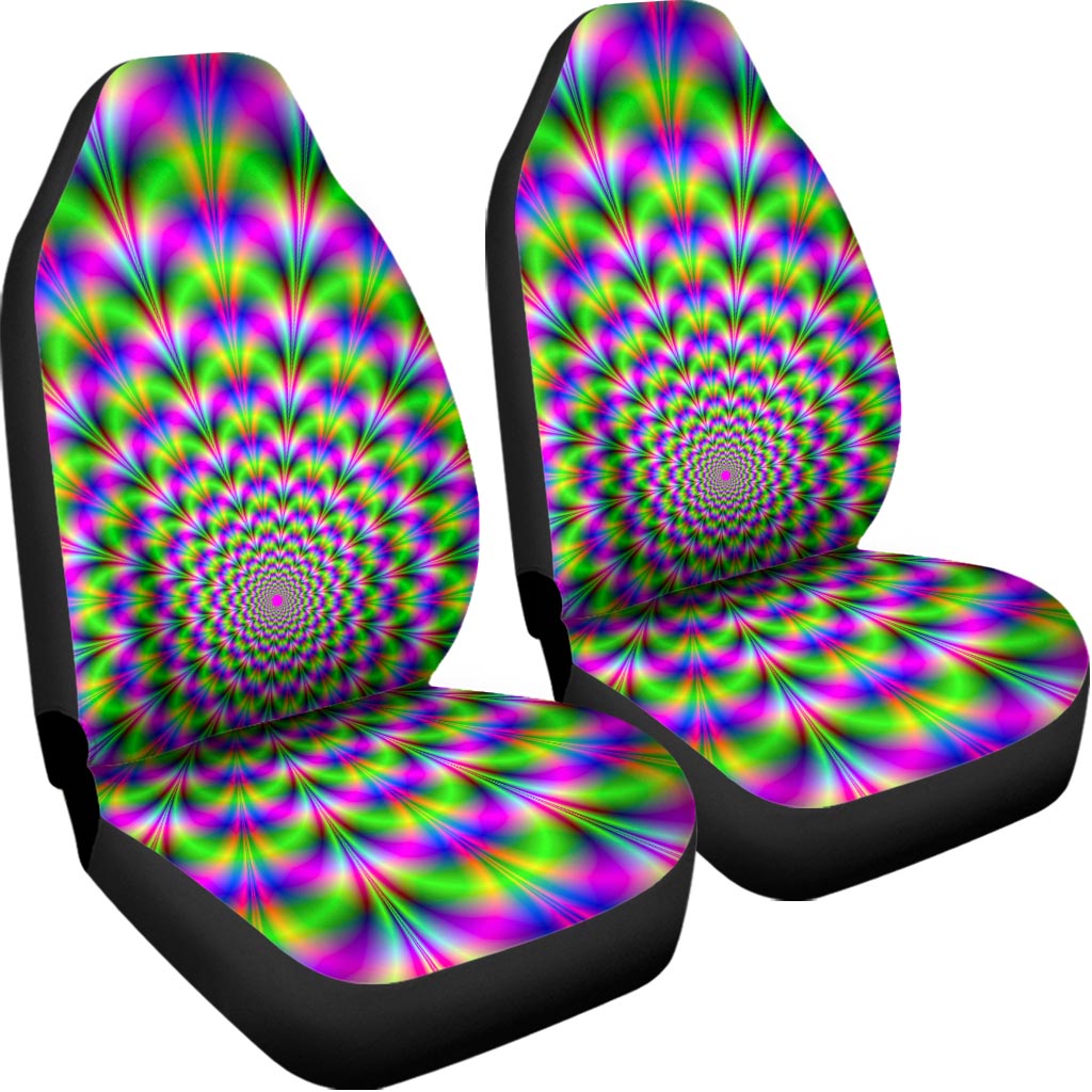 Neon Psychedelic Optical Illusion Universal Fit Car Seat Covers