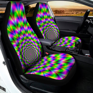 Neon Psychedelic Optical Illusion Universal Fit Car Seat Covers