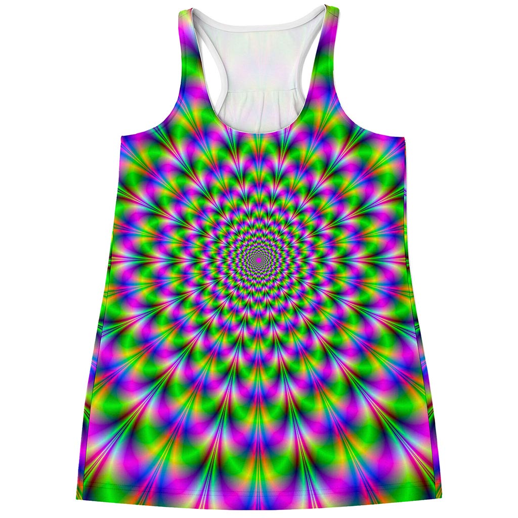 Neon Psychedelic Optical Illusion Women's Racerback Tank Top