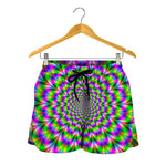 Neon Psychedelic Optical Illusion Women's Shorts