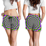 Neon Psychedelic Optical Illusion Women's Shorts