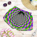 Neon Psychedelic Optical Illusion Women's Shorts