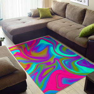 Neon Psychedelic Trippy Print Area Rug GearFrost