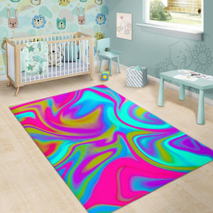 Neon Psychedelic Trippy Print Area Rug GearFrost