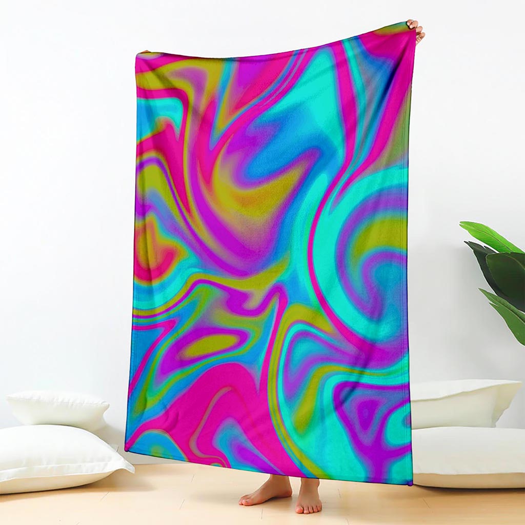 Neon Psychedelic Trippy Print Blanket