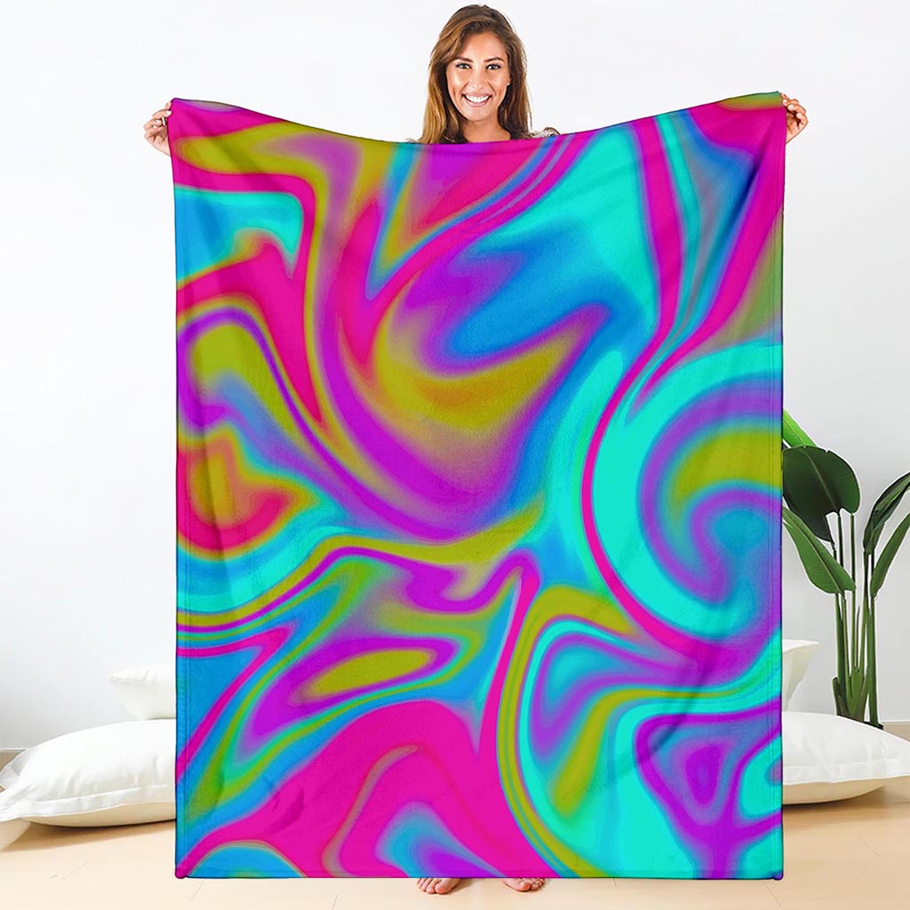 Neon Psychedelic Trippy Print Blanket