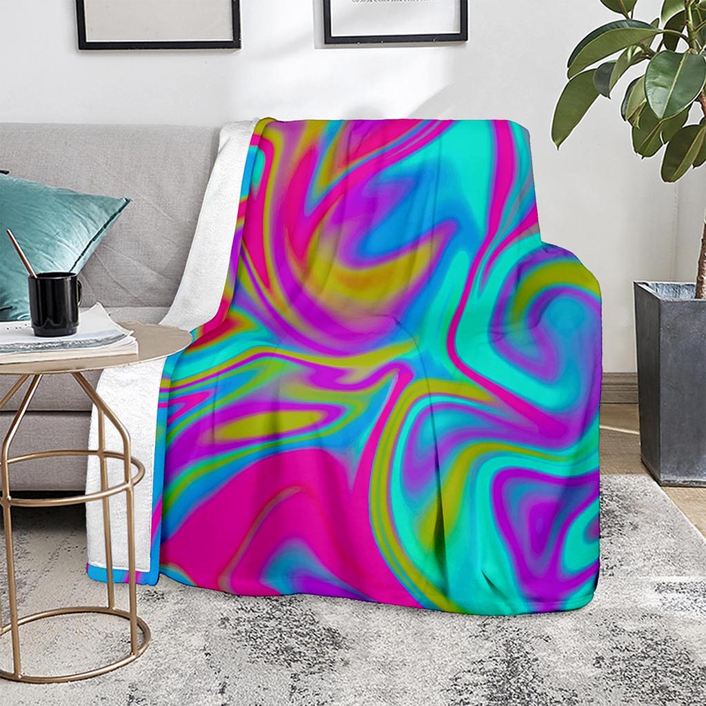 Neon Psychedelic Trippy Print Blanket