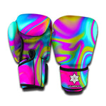 Neon Psychedelic Trippy Print Boxing Gloves