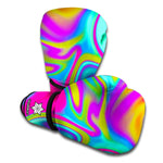 Neon Psychedelic Trippy Print Boxing Gloves