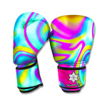 Neon Psychedelic Trippy Print Boxing Gloves