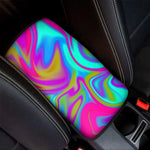 Neon Psychedelic Trippy Print Car Center Console Cover