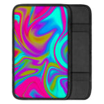 Neon Psychedelic Trippy Print Car Center Console Cover
