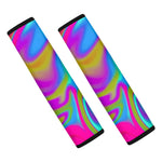 Neon Psychedelic Trippy Print Car Seat Belt Covers