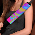 Neon Psychedelic Trippy Print Car Seat Belt Covers