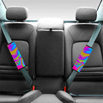 Neon Psychedelic Trippy Print Car Seat Belt Covers