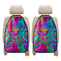 Neon Psychedelic Trippy Print Car Seat Organizers