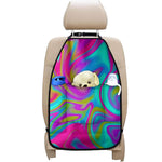 Neon Psychedelic Trippy Print Car Seat Organizers