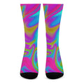 Neon Psychedelic Trippy Print Crew Socks