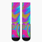 Neon Psychedelic Trippy Print Crew Socks