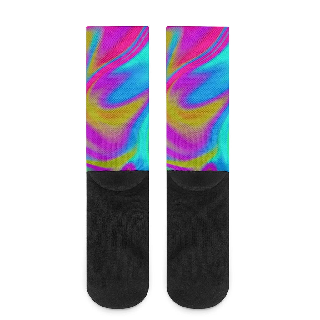 Neon Psychedelic Trippy Print Crew Socks