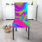 Neon Psychedelic Trippy Print Dining Chair Slipcover