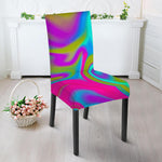Neon Psychedelic Trippy Print Dining Chair Slipcover