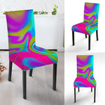 Neon Psychedelic Trippy Print Dining Chair Slipcover