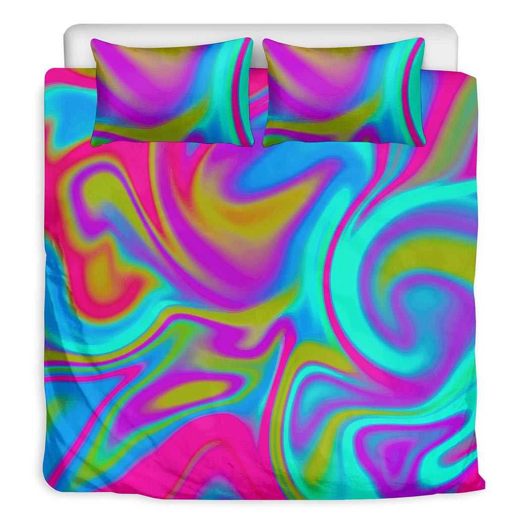 Neon Psychedelic Trippy Print Duvet Cover Bedding Set