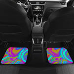 Neon Psychedelic Trippy Print Front and Back Car Floor Mats