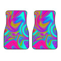 Neon Psychedelic Trippy Print Front Car Floor Mats