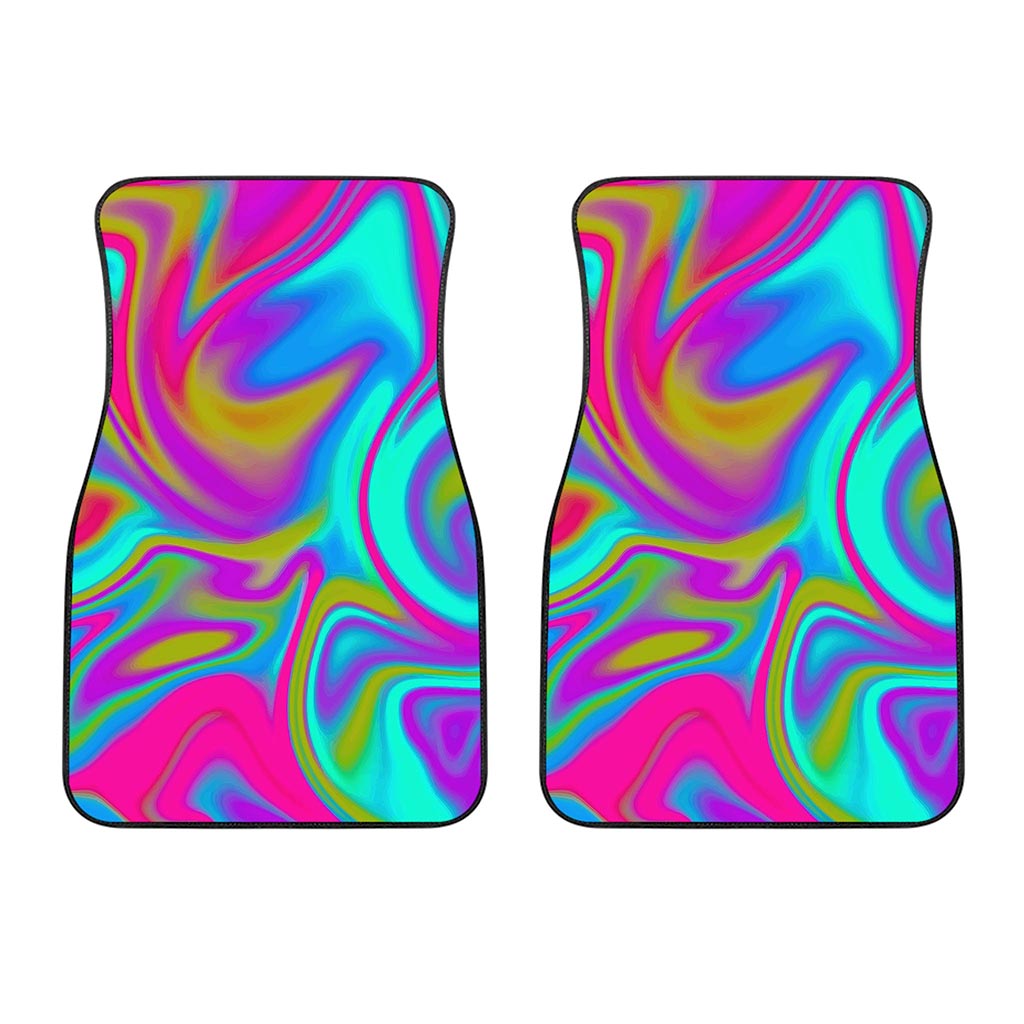 Neon Psychedelic Trippy Print Front Car Floor Mats