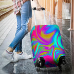 Neon Psychedelic Trippy Print Luggage Cover GearFrost
