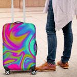 Neon Psychedelic Trippy Print Luggage Cover GearFrost