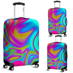 Neon Psychedelic Trippy Print Luggage Cover GearFrost