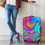 Neon Psychedelic Trippy Print Luggage Cover GearFrost