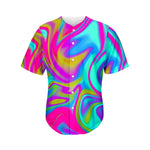 Neon Psychedelic Trippy Print Men's Baseball Jersey