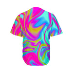Neon Psychedelic Trippy Print Men's Baseball Jersey